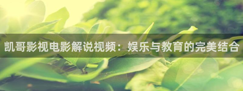 4480青苹果影院电视剧苹果：凯哥影视电影解说视频：娱乐与教育的完美结合